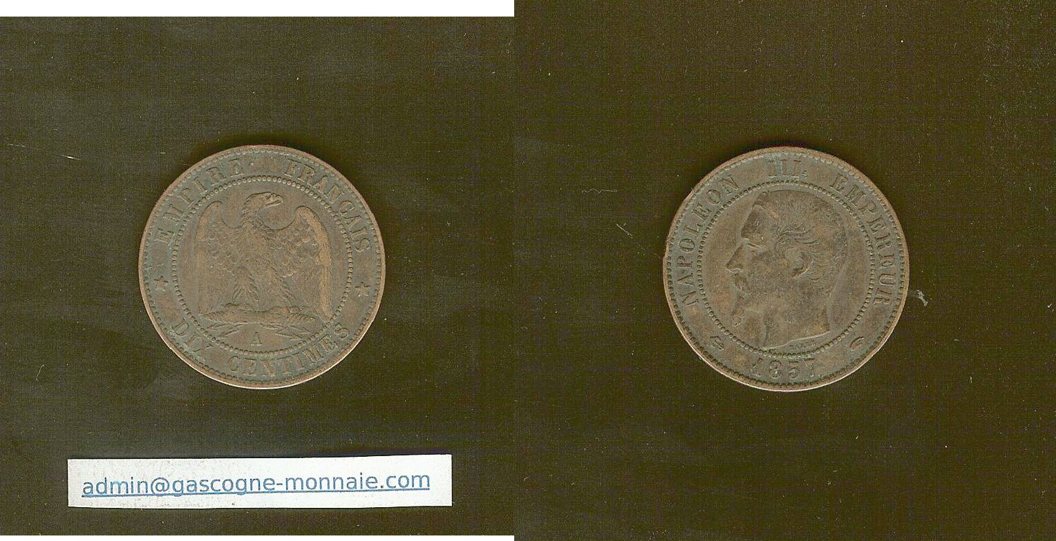 10 centimes Napoleon III 1857A EF